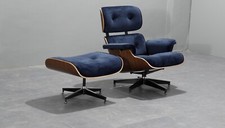 Eames Style Lounge Chair & Ottoman Velvet  Armchair - Made to Order