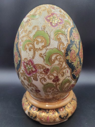 Vintage oriental ceramic egg - ceramic,