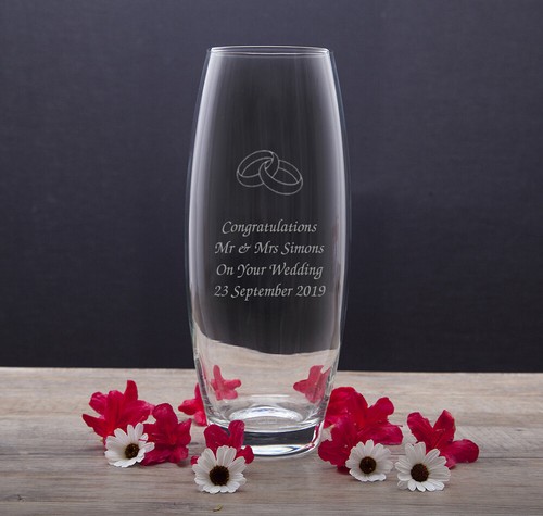 Personalised glass vase silver - personalised,