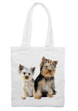 Yorkshire Terrier Puppies Cotton Shoulder Bag - Cute Yorkie Gift Present