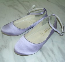 Monsoon Girls Lilac Satin Mary Jane Party Shoes UK 12 Eur 30