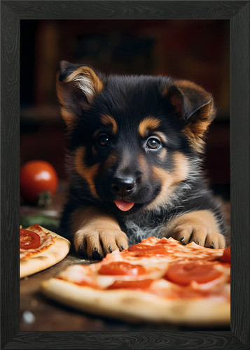 German shepherd pizza pup - pizza,