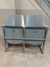 Vintage Wooden Folding Cinema Seats 2 Seater Retro Theatre Chairs