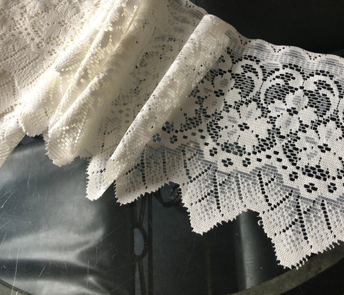 Vintage cream floral net - , lace