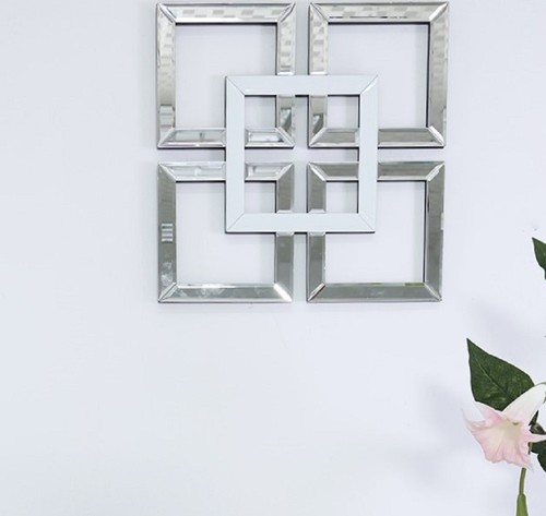 Square mirrored wall art - square,
