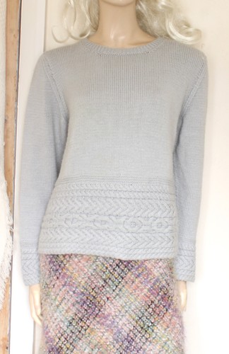 Grey chunky hand - , knitted