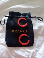 BRANCH orange hoop earrings, made from horn