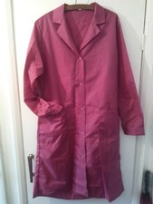 Ladies Nylon Overall NEW Noisy Rustly Nylon Rose Pink New Long sleeve Pinny 