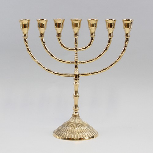 9977090 polished brass menorah - brass,