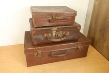 Antique Leather Suitcase Set