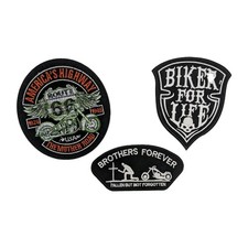 3 Iron On Vest Patches