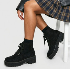 Ladies Womens Chunky Boots