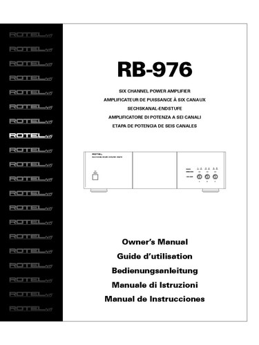 Rotel 976 amplifier owners - rotel,