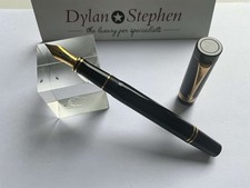 Parker Duofold International MK1 Black + Gold fountain pen 18K EF gold nib