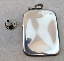 English Pewter Company Polished Hip / Pocket Flask, 6oz. With Filling Funnel