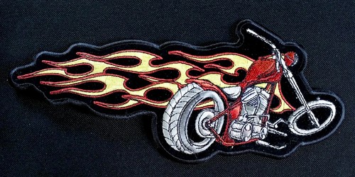 Embroidered motorcycle with - embroidered,