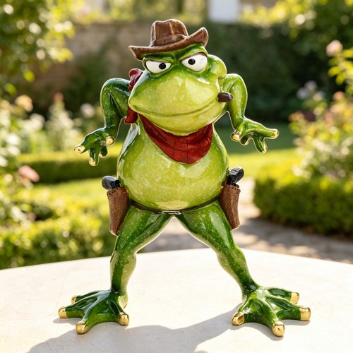 Cowboy frog resin - frog, figurine