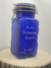Vintage Cobalt Blue Glass Jar