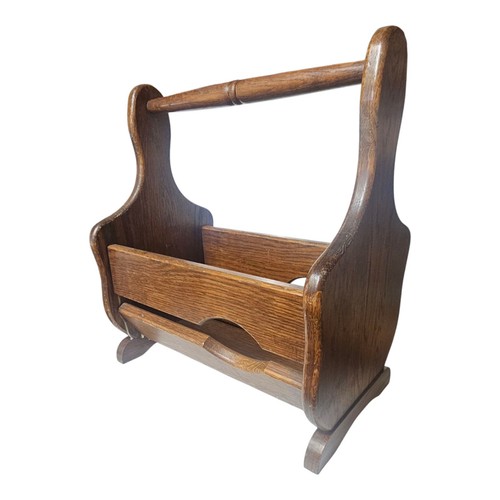 Vintage solid oak magazine - oak,