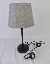 M&S Home Blair Table Lamp Grey Marl Black Metal Base Pat Tested NEW F2