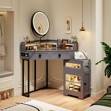 LED Lights Corner Vanity Desk