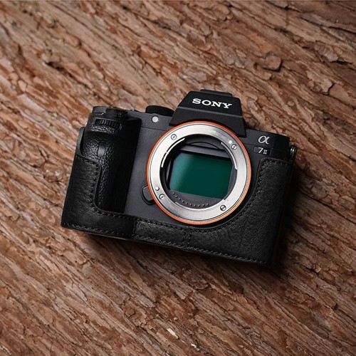 Real leather half camera - real,