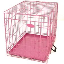 Pink Blue Dog Cage Puppy Metal Training Pet Crate Carrier XS S M L XL