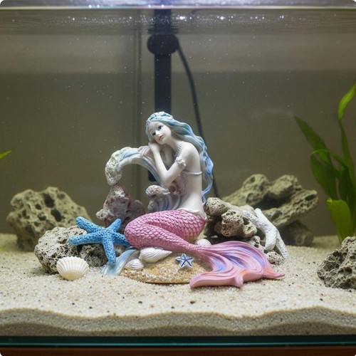 Resin aquarium mermaid figure - resin,