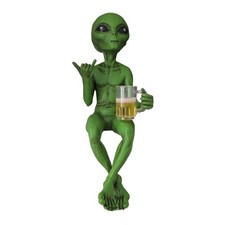 Alien Figurine Beer Drinking Alien Sculpture Resin Novelty Collectibles