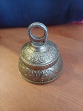 Antique Vintage Brass Sanctuary Church Bell Hanging Agnus, Pelicanus, Leo Aquila