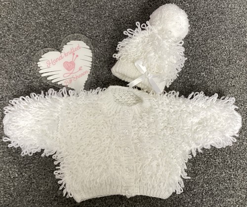 Hand knitted white baby - white,