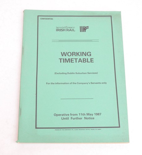 Railway working timetable - working,