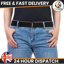 Women Invisible Elastic Belt No-Show Belt with Flat Buckle  for Jeans Dress