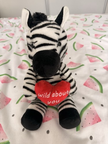 Zebra soft toy with slogan - with,