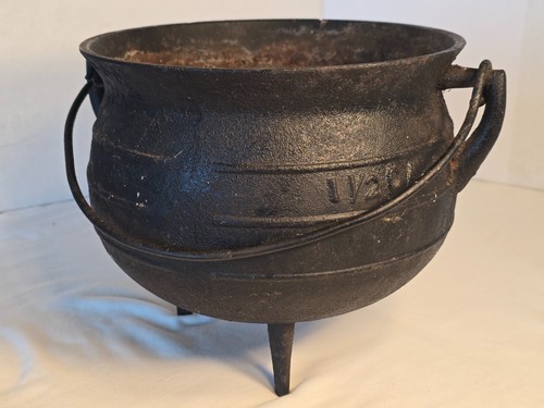 Antique cast iron cauldron - iron,
