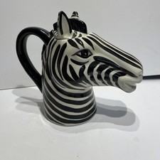 Vintage JOYYE Pottery Zebra Head Jug - 18x16x9cm Porcelain China Collectible