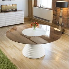 Large round lacquered - large, walnut