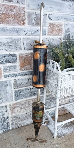 Antique japanned metal warner - japanned,