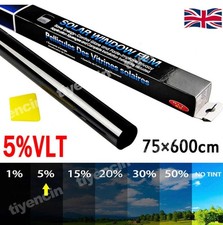 CAR WINDOW TINT FILM KIT TINTING SUPER DARK BLACK LIMO 5% VLT 75CM x 6M
