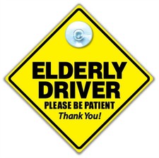 Elderly Driver car sign with