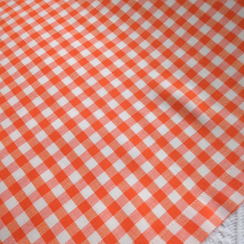 Vintage fabric orange white - fabric,
