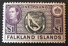 Falklands Island King George VI 1938 Mint £1 Stamp Mint Light Hinged