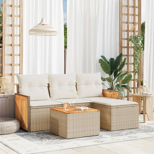 Garden sofa set beige - garden, pe