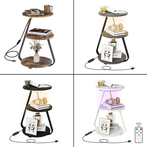 Tier sofa side table led - 3-tier,
