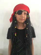 Pirates of the Caribbean Masquerade Cosplay Captain Hook Jack Sparrow Wig Turban