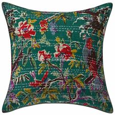 Indian Paisley Sofa Cushion Cover Patchwork Pillowcase Kantha Vintage 16'' Throw