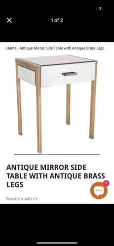 Mirrored square side table - square,