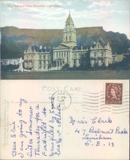 City Hall and Table Mountain Cape Town Valentine Sons Publishing Co 1955