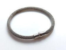 Sterling Silver Magnetic Clasp Bracelet Bangle Popcorn Chain 