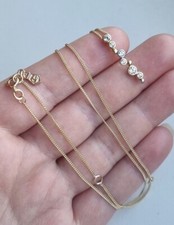 9ct Yellow White Gold Hallmarked Clogau Celebration Necklace White Topaz 3g